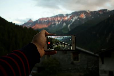 Smartphone camera mountain view